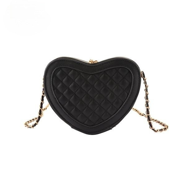 Heart Shaped Quilted Crossbody Bag