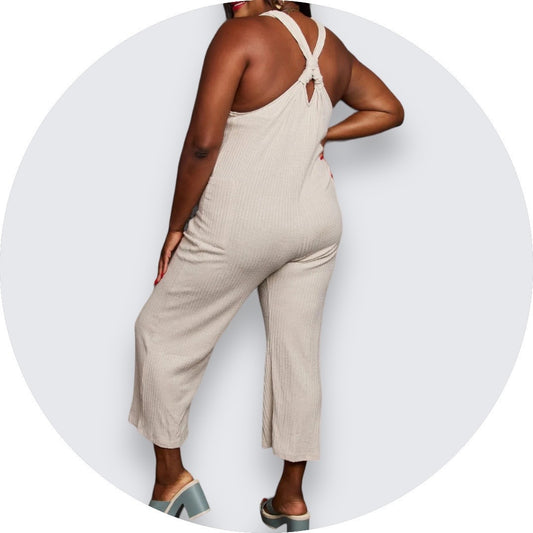 Don't Get It Twisted Ribbed Knit Jumpsuit