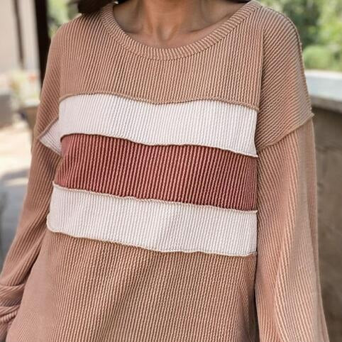 RAVEN Ribbed Color Block Top (S-XL)