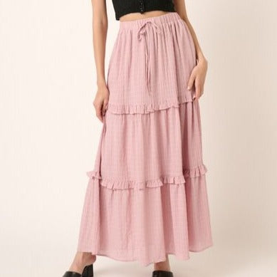 High Waisted Ruffled Maxi Skirt (S-L)