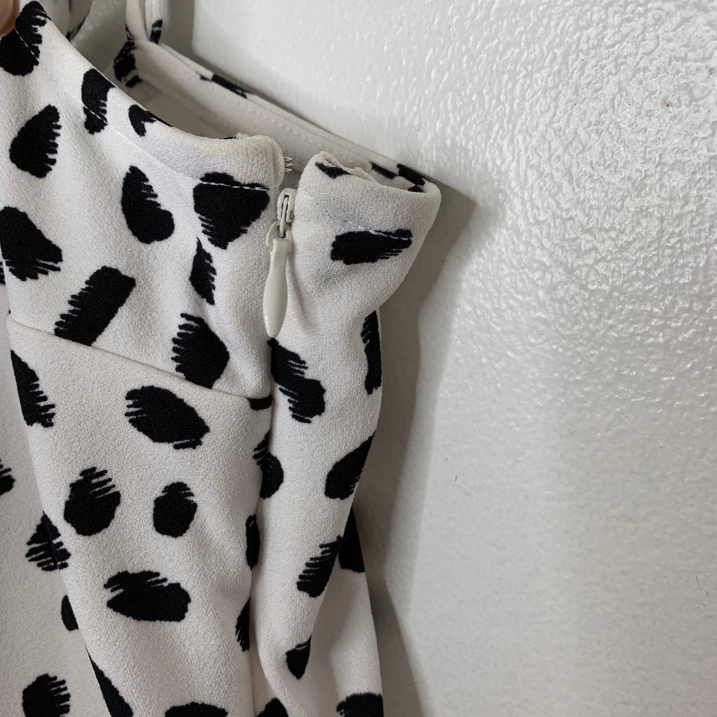 Camila dalmatian print ruffled mini dress SZ S
