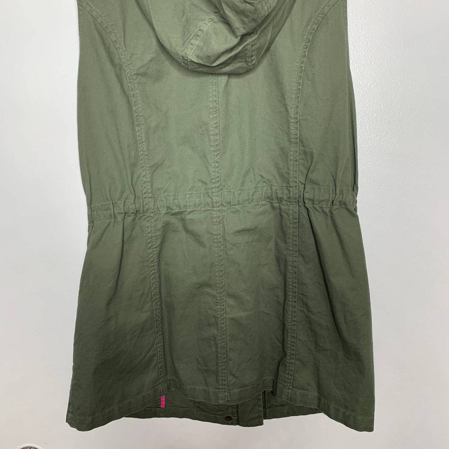 Jahana green hooded cargo pocket utility vest SZ S