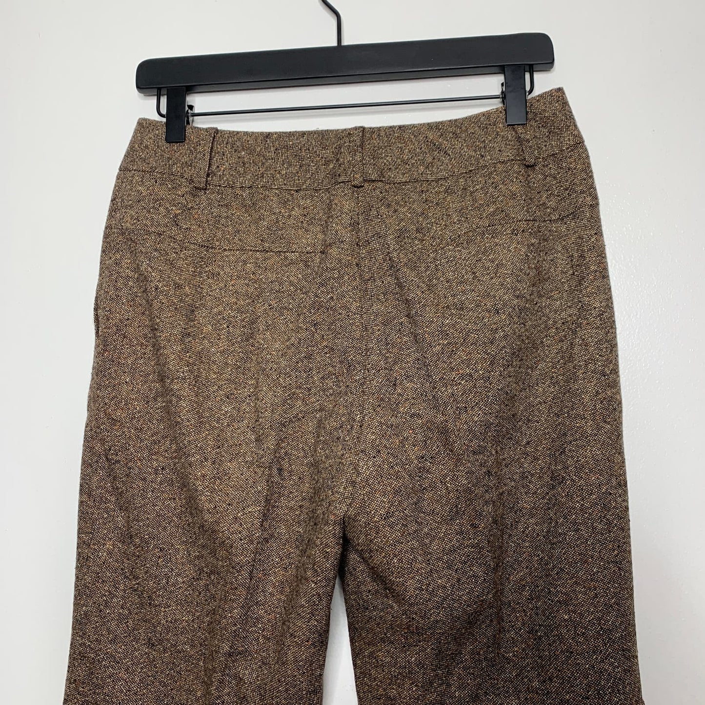 VINTAGE 90s brown tweed wool silk blend trouser pants SZ 4