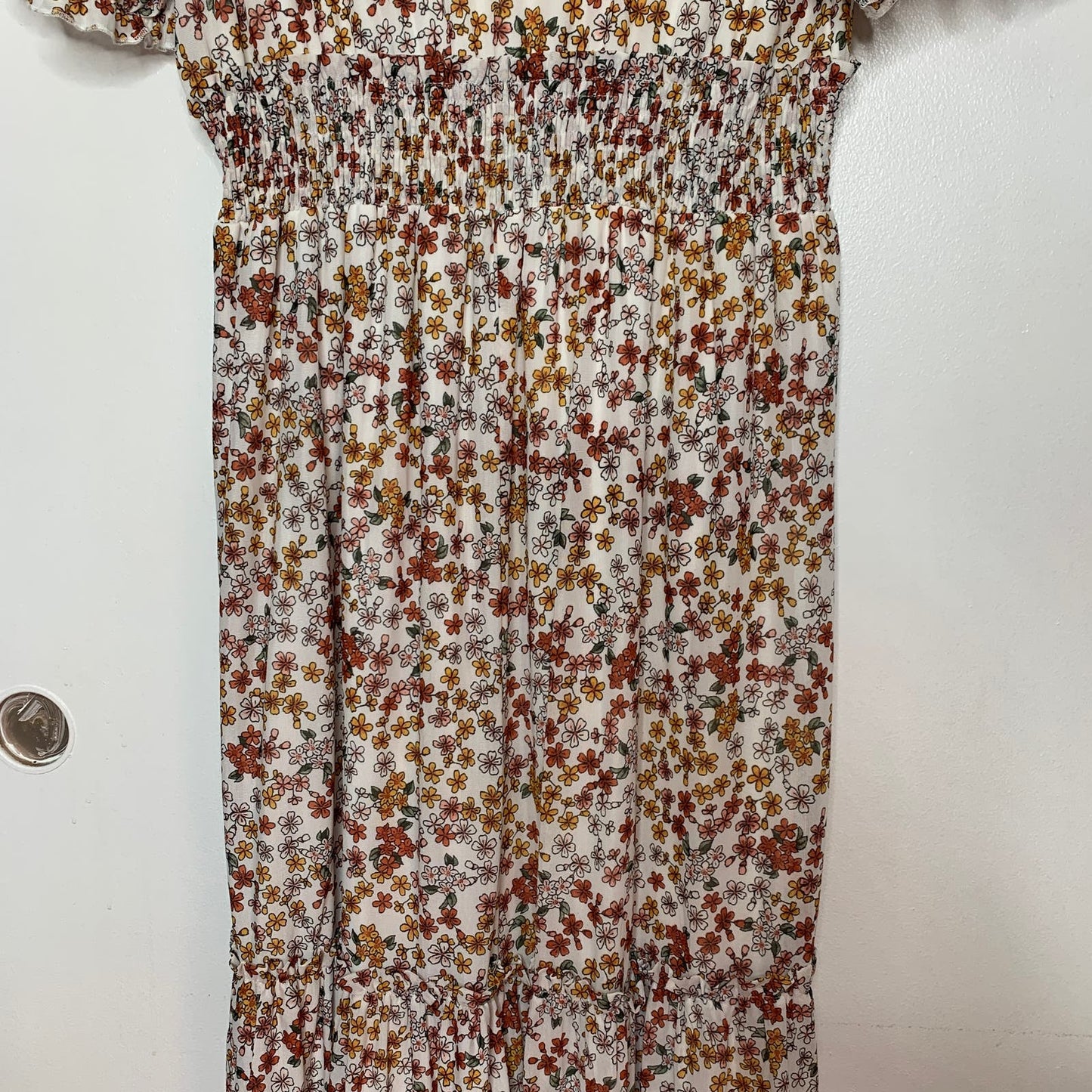 NWT microfloral tie front tiered maxi dress SZ XL