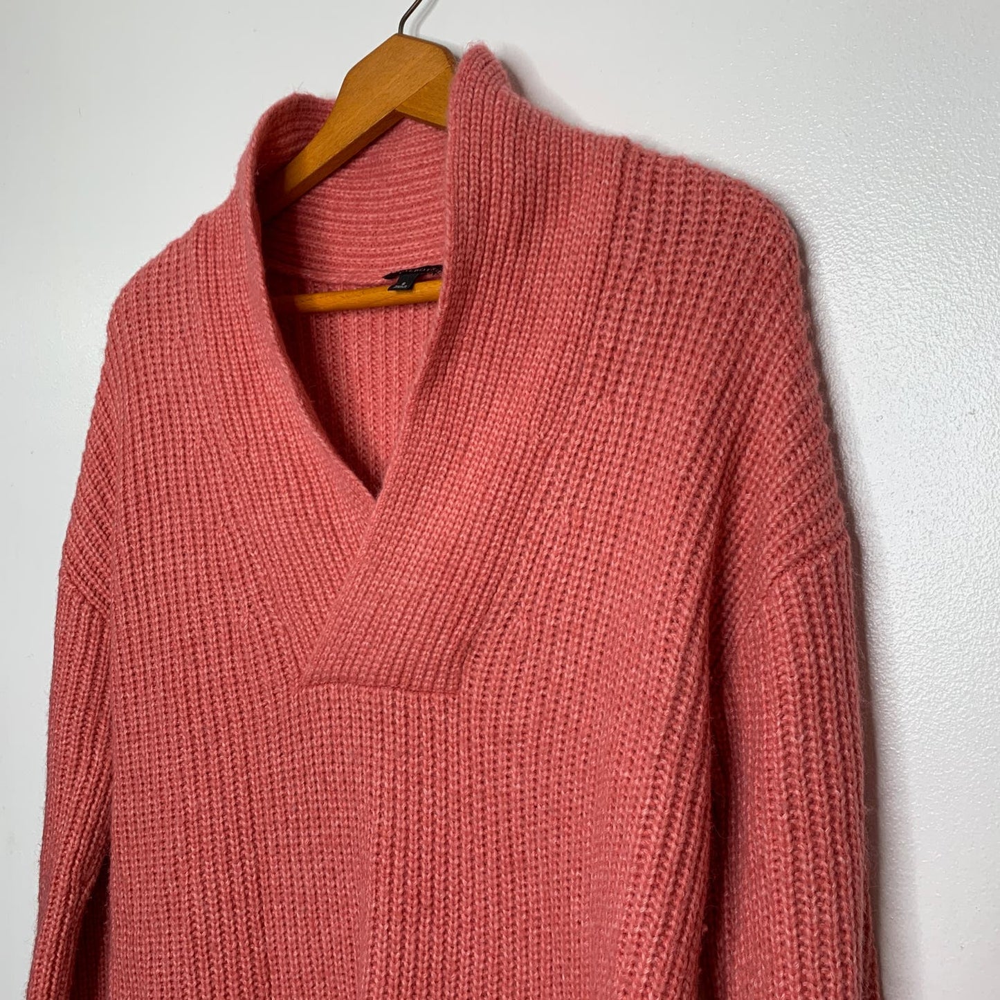 Shawl Collar Shaker Stitch Pullover Sweater SZ S