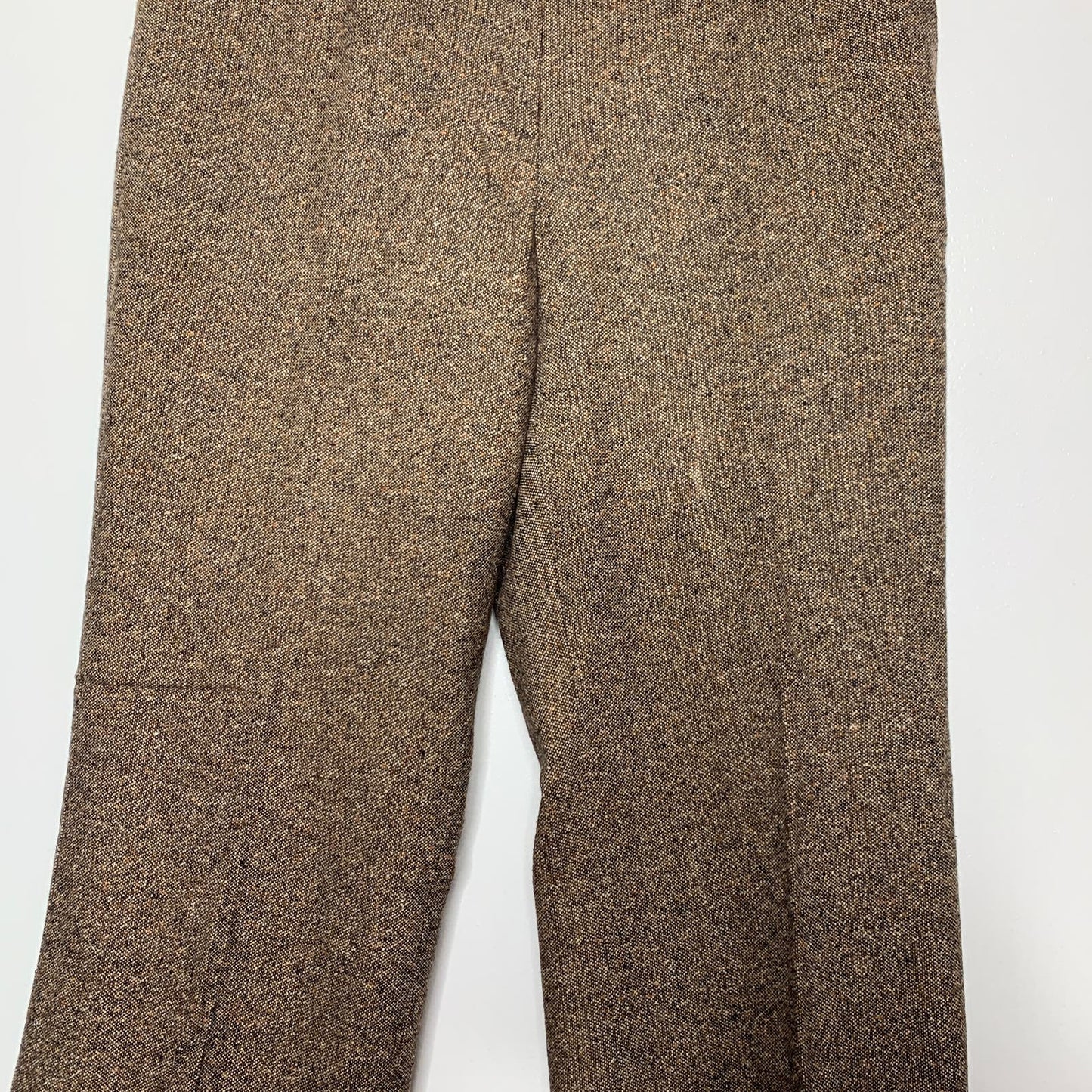 VINTAGE 90s brown tweed wool silk blend trouser pants SZ 4
