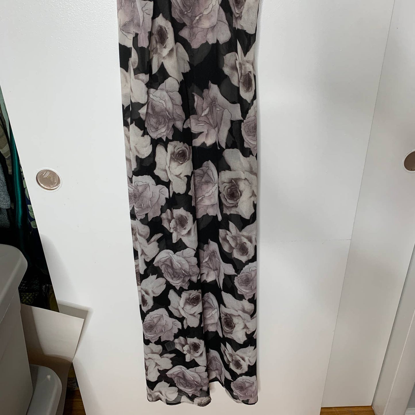 Pins & Needles floral print sheer T-back maxi slip dress SZ S