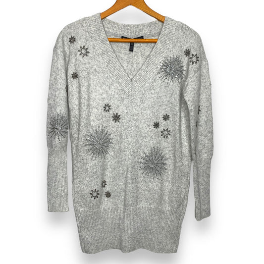 Snowflake beaded tunic sweater SZ XS