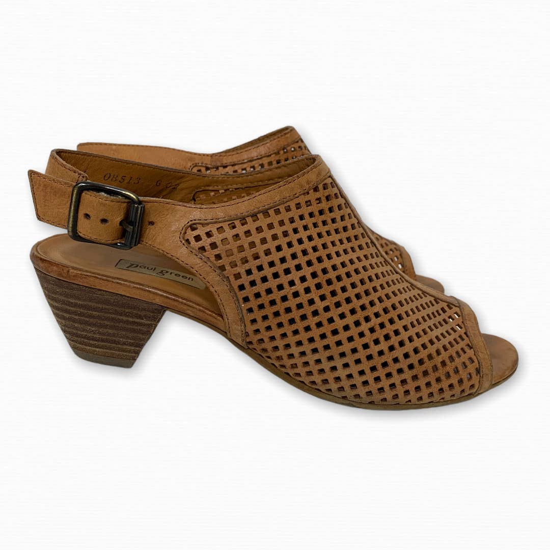 Lois perforated leather slingback sandal SZ 6.5