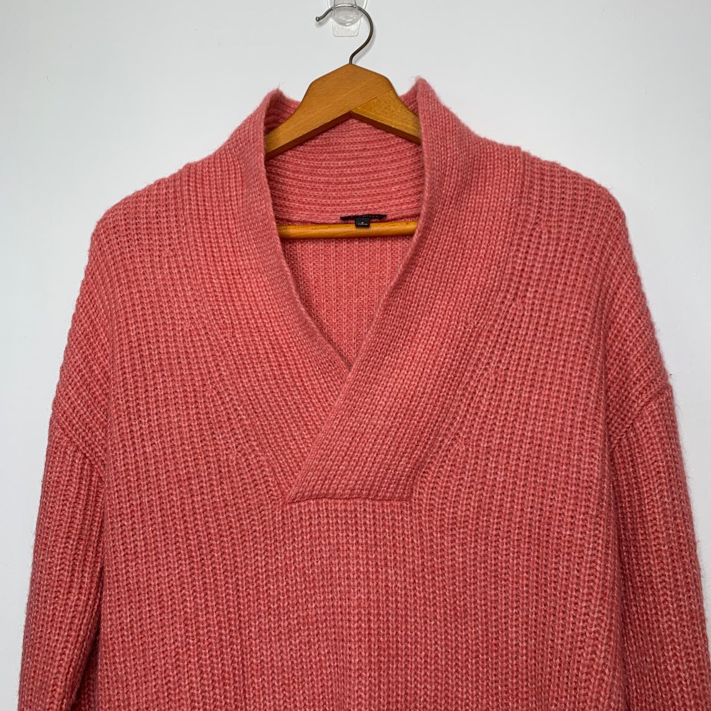 Shawl Collar Shaker Stitch Pullover Sweater SZ S