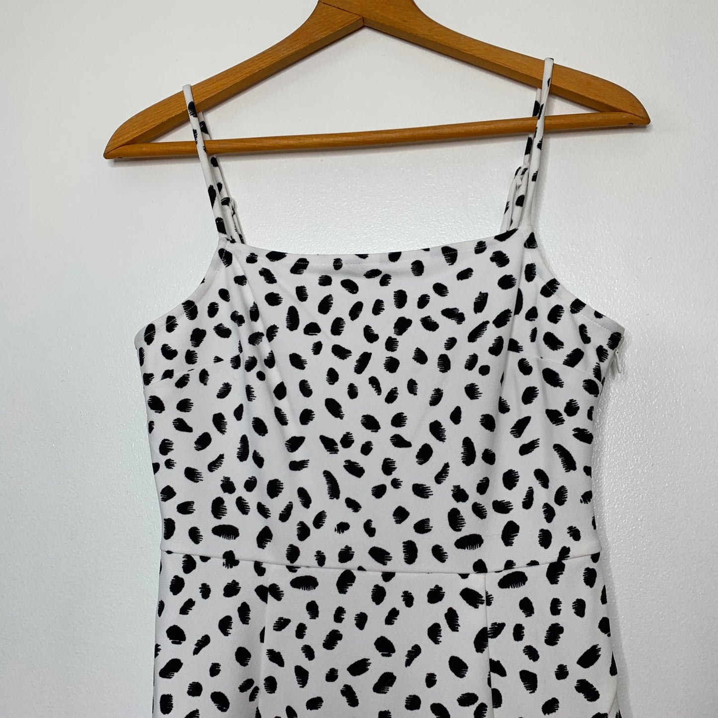 Camila dalmatian print ruffled mini dress SZ S