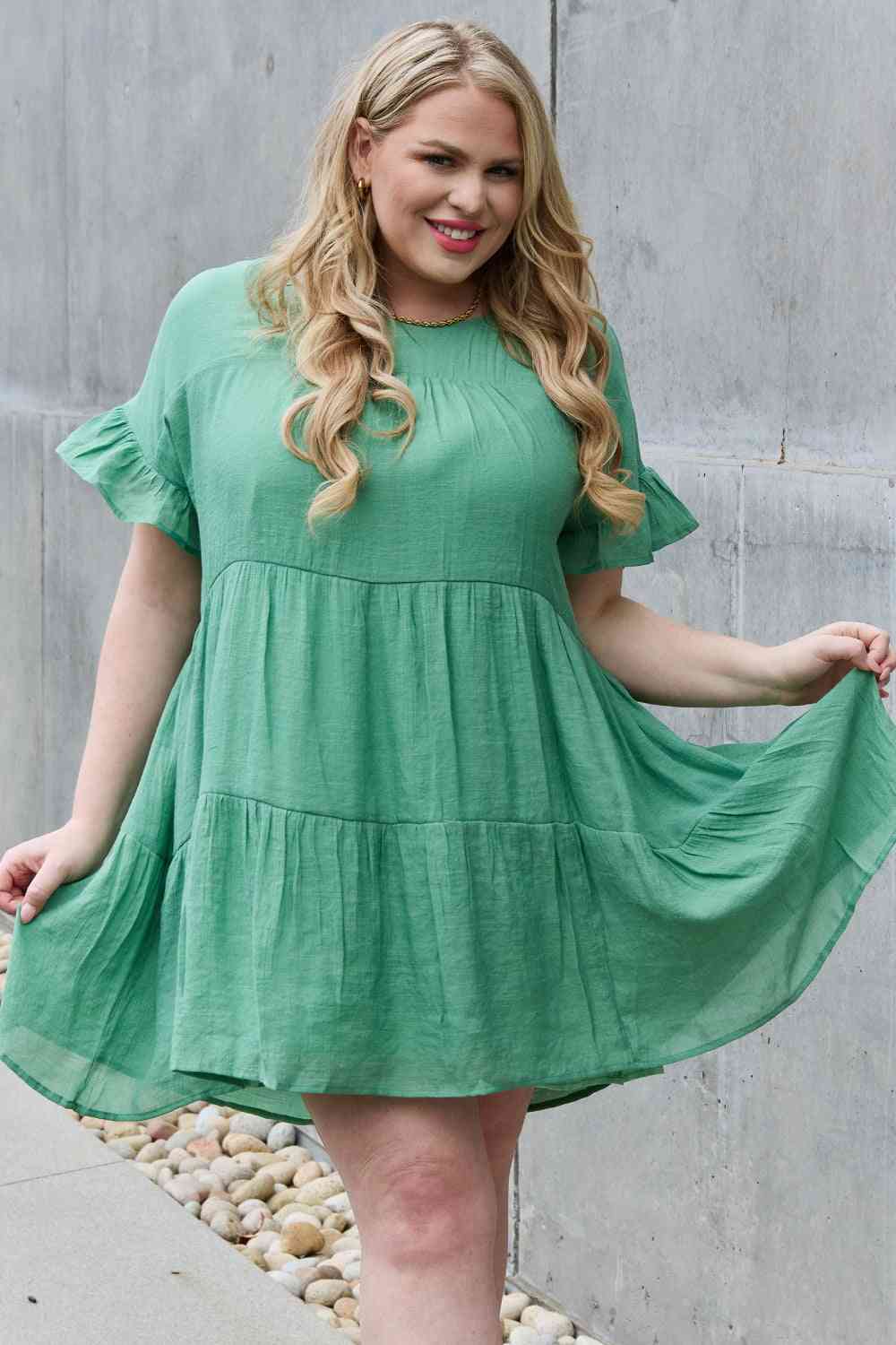Sweet As Can Be Woven Babydoll Dress (S-3X)