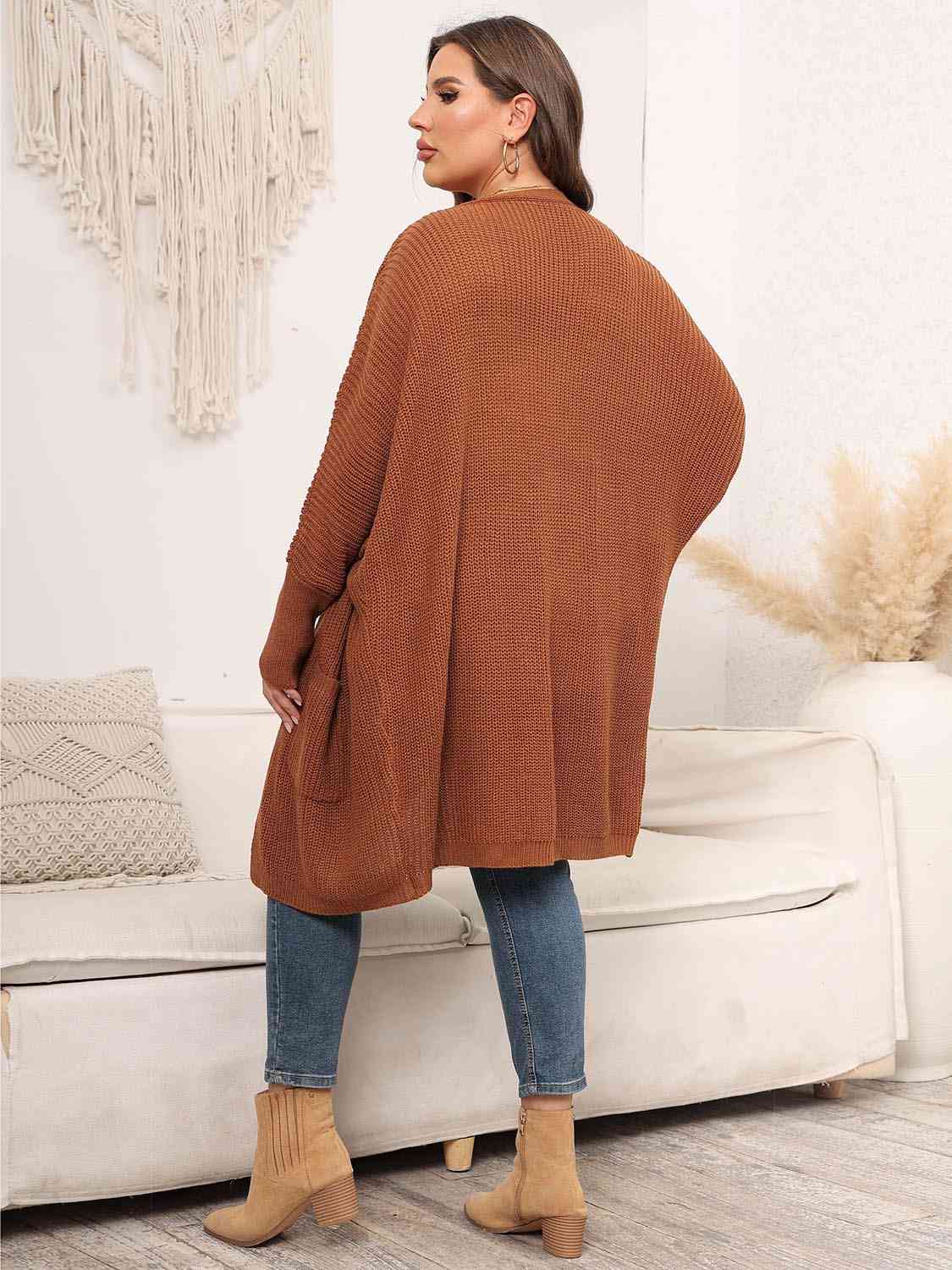 HARPER Open Front Cardigan With Pockets (1X-3X)