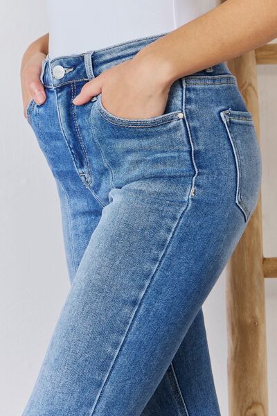 High Rise Asymmetrical Kick Flare Jeans (0-3X)