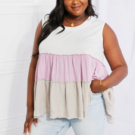 Watching the Sunset Color Block Babydoll Top