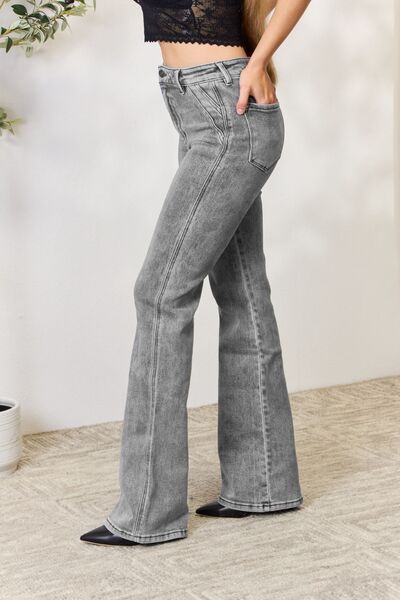 High Waisted Slim Flare Jeans (1-15)