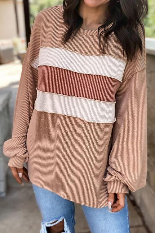 RAVEN Ribbed Color Block Top (S-XL)