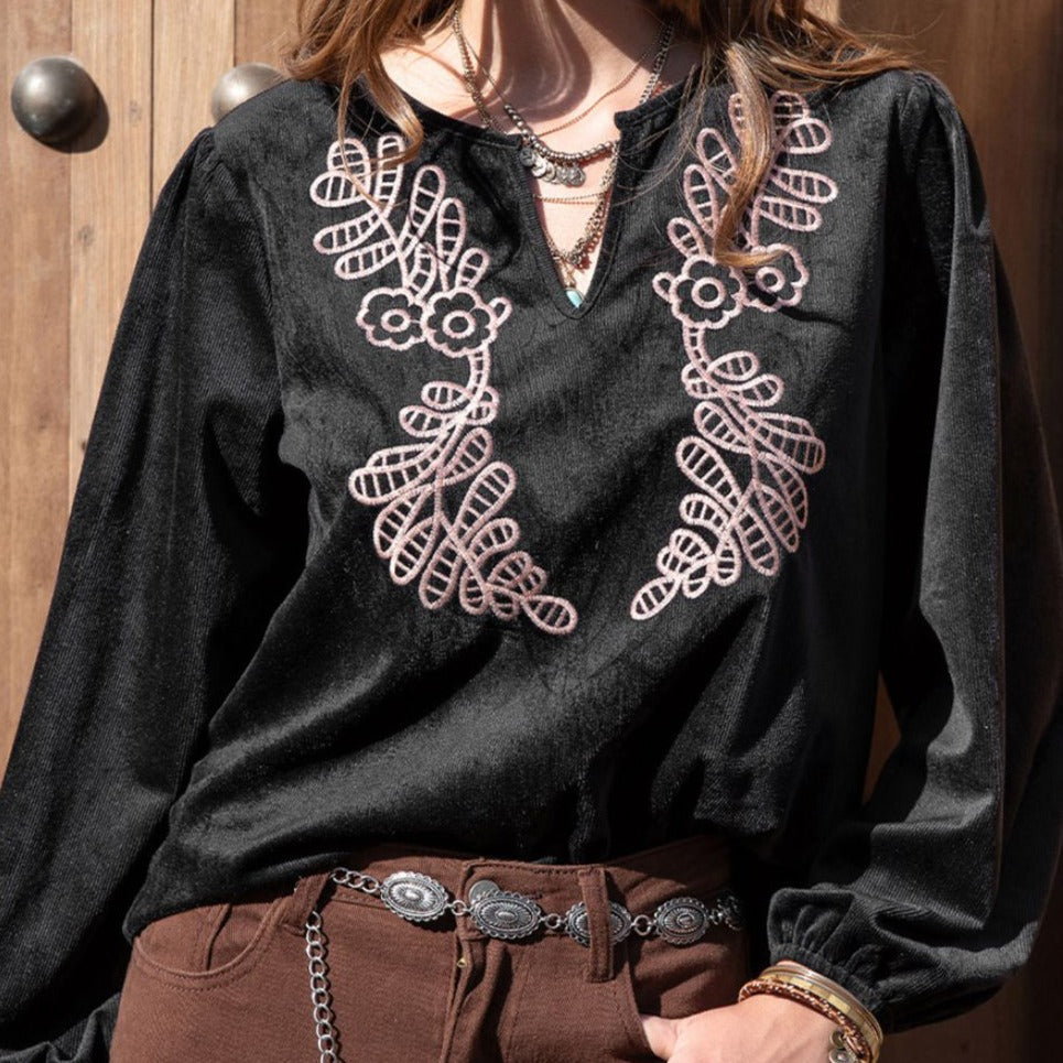 JENNA Bohemian Embroidered Blouse