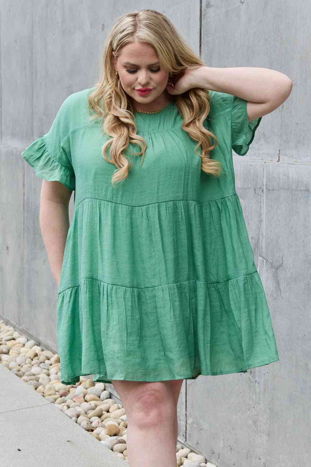 Sweet As Can Be Woven Babydoll Dress (S-3X)