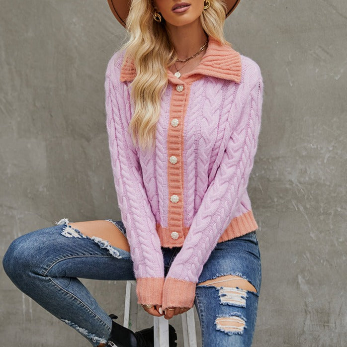 ARIANA Pastel Cable Knit Cardigan