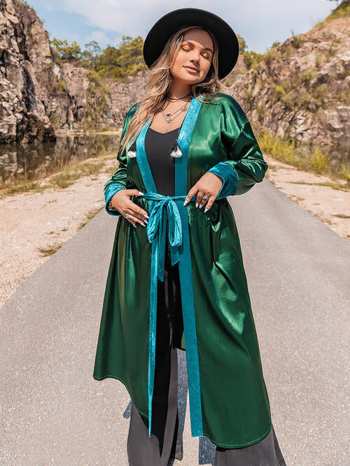 CARLA Embroidered Satin Duster Robe (0X-2X)