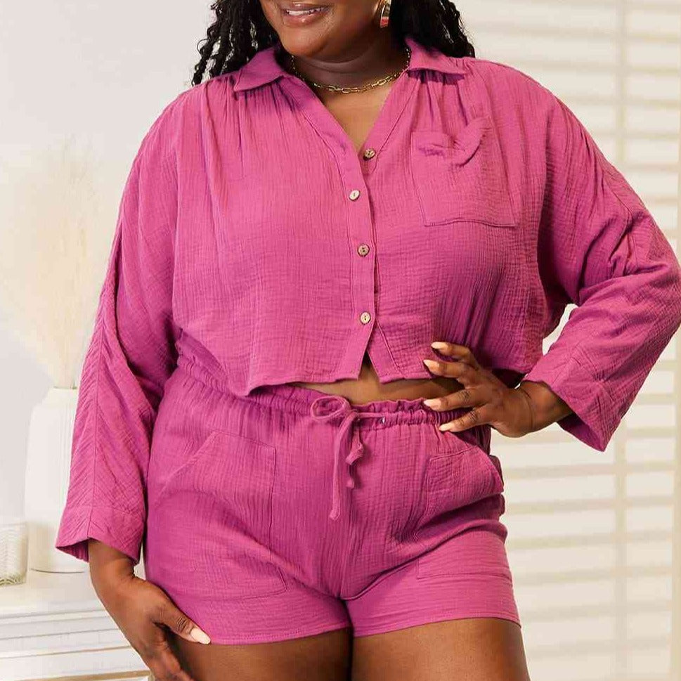 MISS FLO Matching Long Sleeve Top and Shorts Set (S-XL)