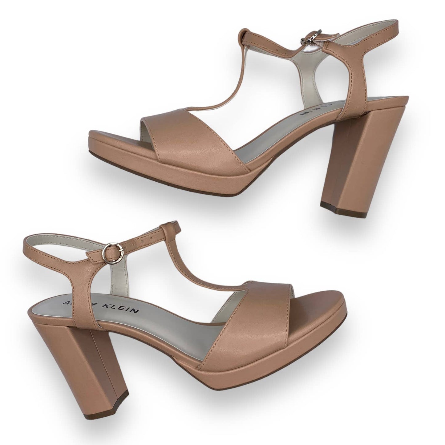 Vita nude block heel T-strap sandals SZ 9.5