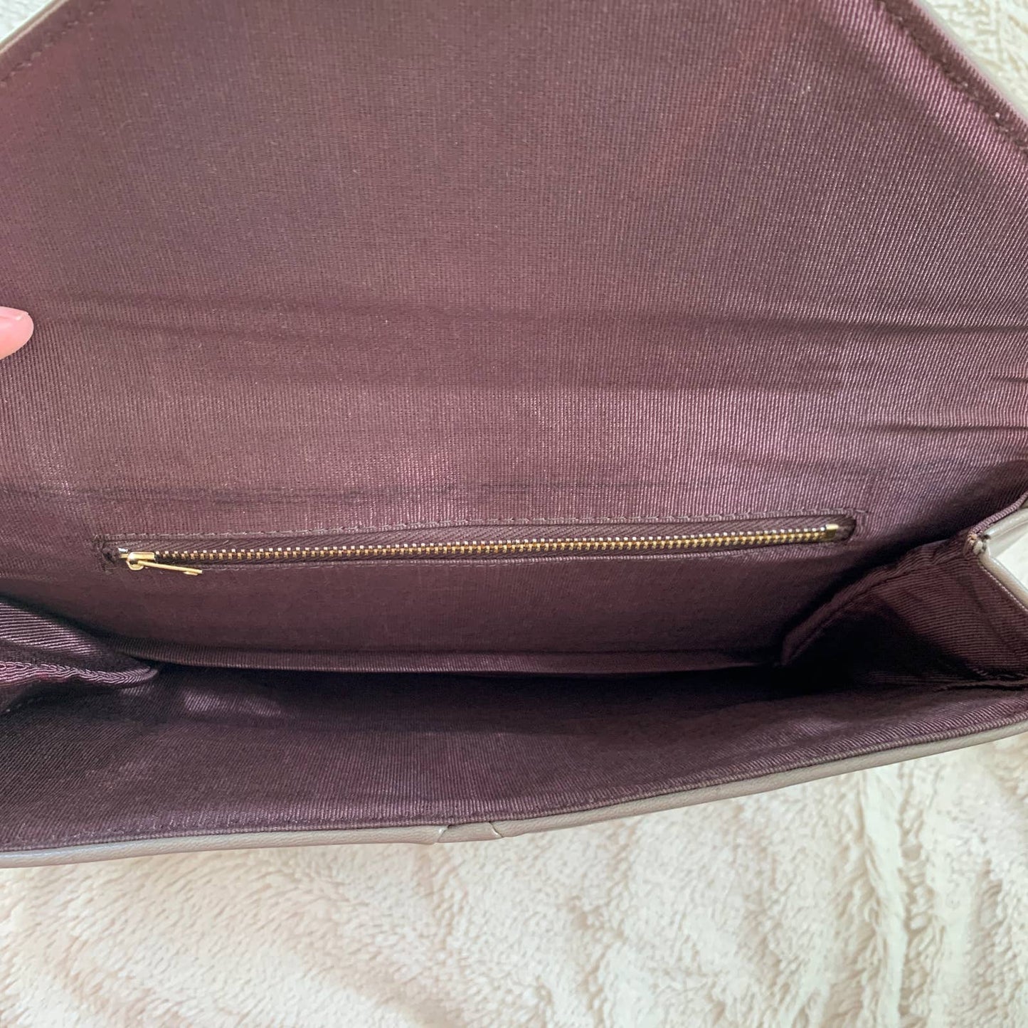 VINTAGE 80s gray leather large envelope style shoulder bag
