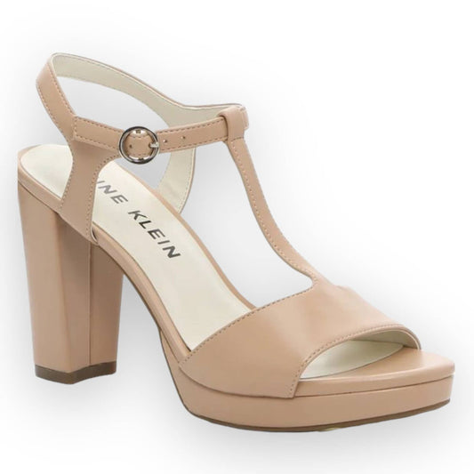 Vita nude block heel T-strap sandals SZ 9.5